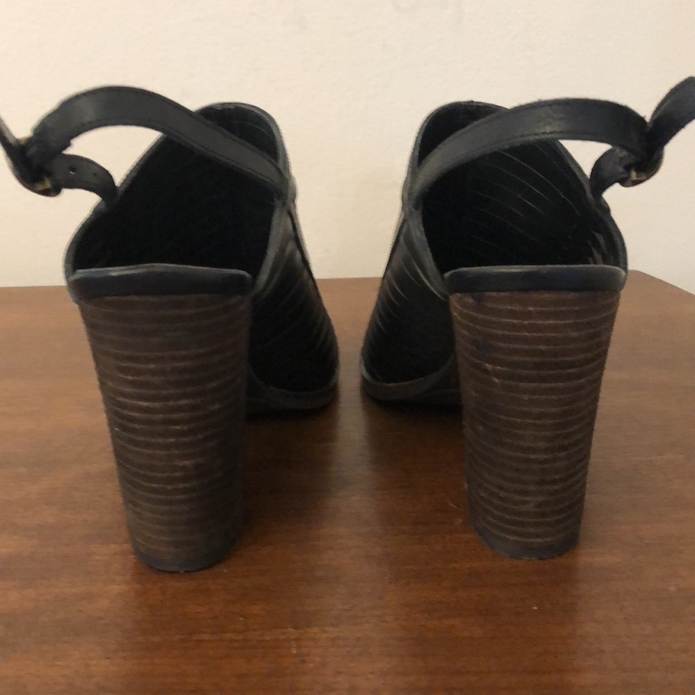 Lucky Brand Black Leather Slingback Sandals Size 8 - Picture 6 of 11
